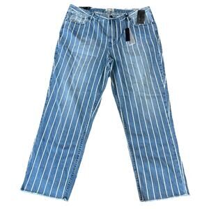 Buffalo David Bitton Blue & White Striped “Richie” Jeans, Mid-Rise, Size 32 NEW‎